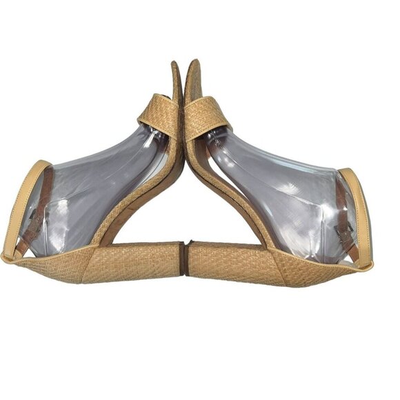 J. McLaughlin MADISON Raffia Heels Women’s Size 9 Tan Beige Open Toe Ankle Strap - Picture 5 of 9